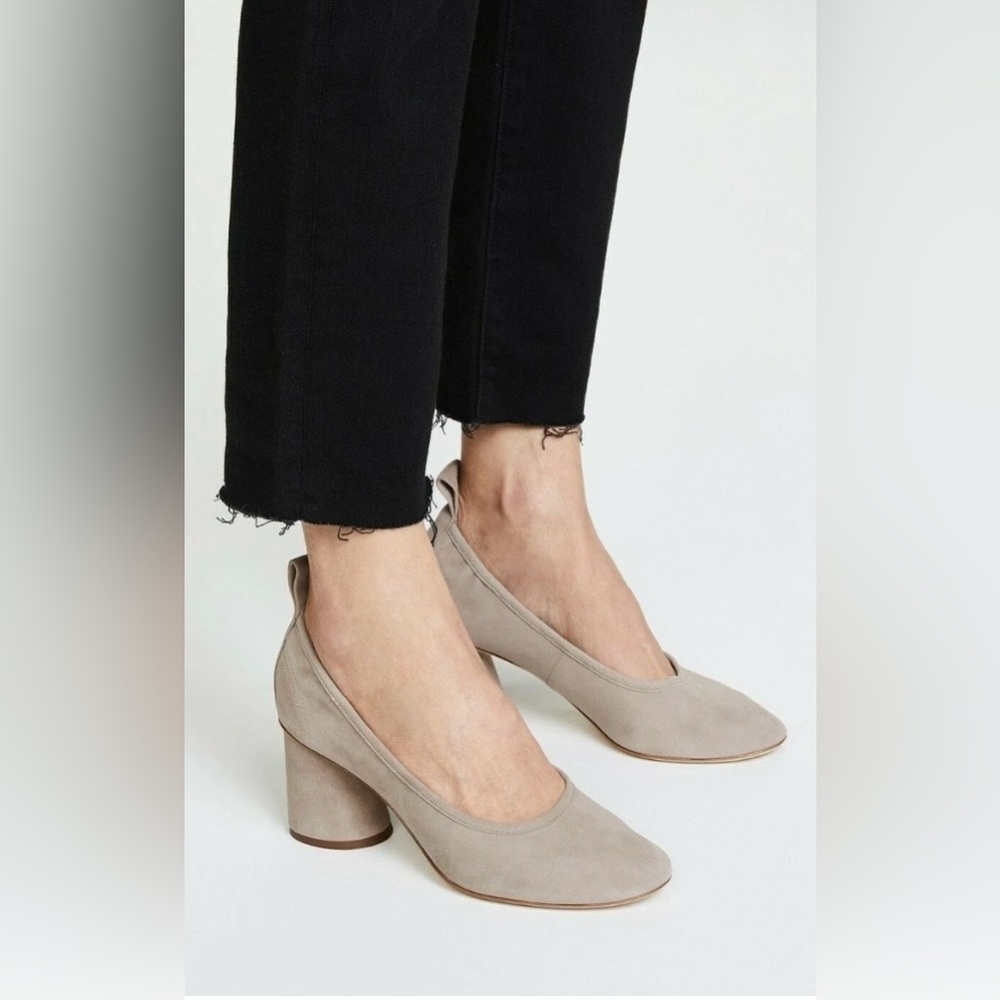 Tory Burch Taupe Block Heel Pumps